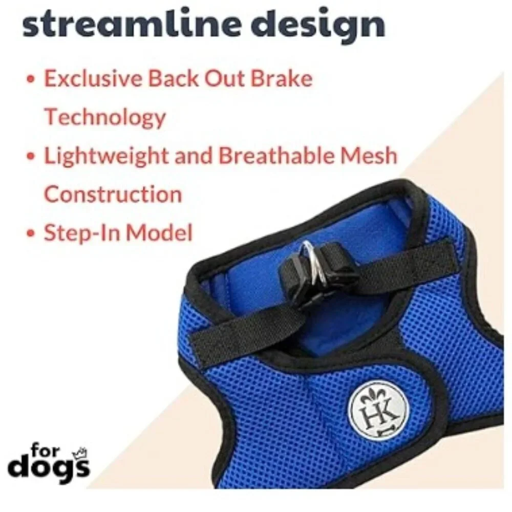 Blue (Extra-Large, 35-50lbs) | Easy Control Step-in Mesh Vest Harness for Dogs